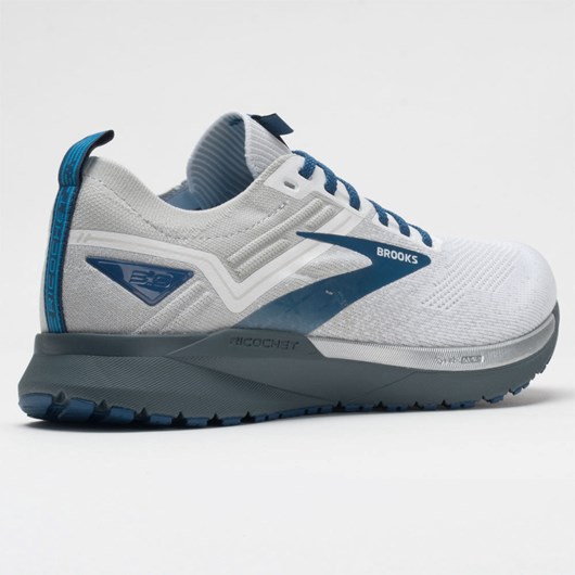 White / Gray / Blue Orthofeet Brooks Ricochet 3 Men's Running Shoes | SOUEK5924