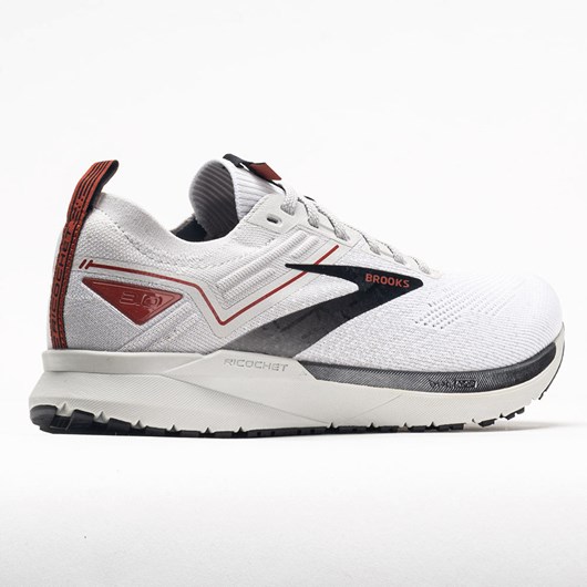 White / Gray / Cinnabar Orthofeet Brooks Ricochet 3 Men's Running Shoes | YMJCZ9623