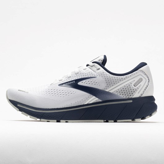 White / Gray / Navy Orthofeet Brooks Ghost 14 Men's Running Shoes | FKQRZ1950