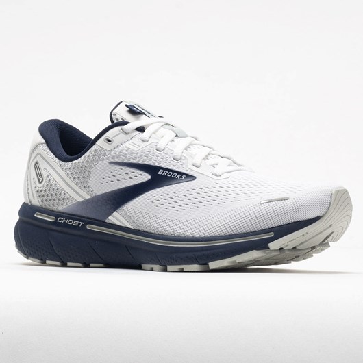 White / Gray / Navy Orthofeet Brooks Ghost 14 Men's Running Shoes | FKQRZ1950