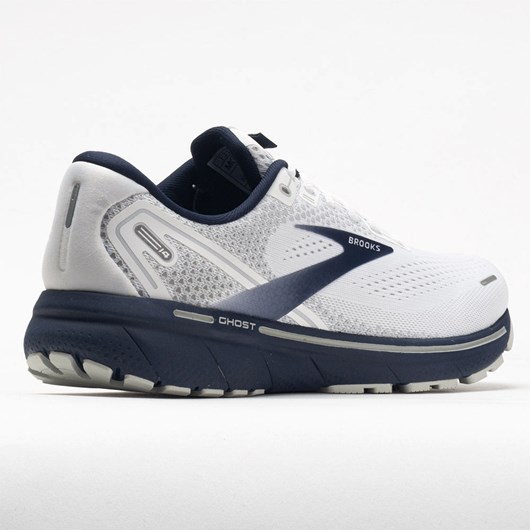 White / Gray / Navy Orthofeet Brooks Ghost 14 Men's Running Shoes | FKQRZ1950