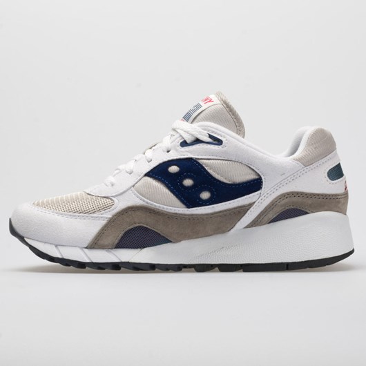 White / Gray / Navy Orthofeet Saucony Shadow 6000 Men's Lifestyle Sneakers | RUOQJ2514