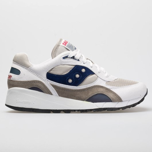 White / Gray / Navy Orthofeet Saucony Shadow 6000 Men\'s Lifestyle Sneakers | RUOQJ2514