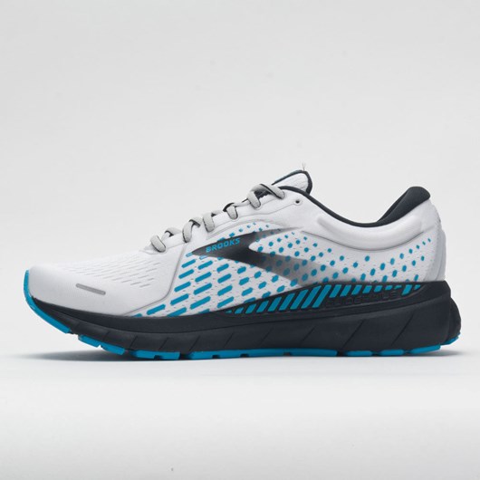 White / Grey / Atomic Blue Orthofeet Brooks Adrenaline GTS 21 Men's Running Shoes | SVAHT9710