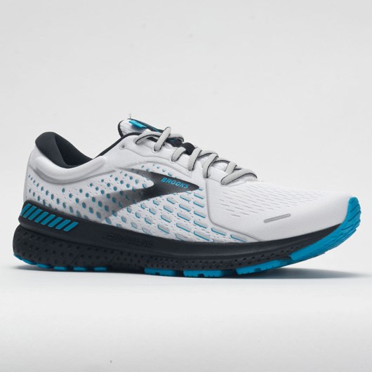 White / Grey / Atomic Blue Orthofeet Brooks Adrenaline GTS 21 Men's Running Shoes | SVAHT9710