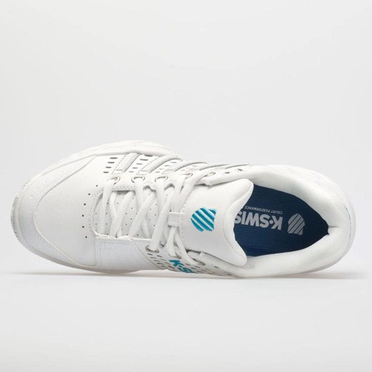 White / Hawaiian Ocean Orthofeet K-Swiss Bigshot Light LTR Women's Tennis Shoes | QNBIC5084