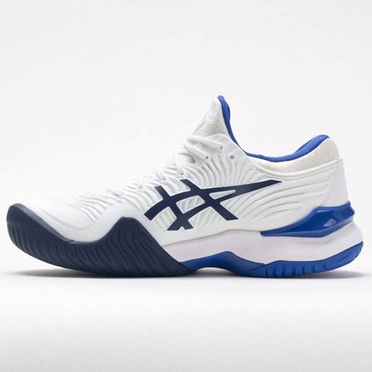 White / Lapis Lazuli Blue Orthofeet ASICS Court FF 2 Women's Tennis Shoes | YGCVH8043