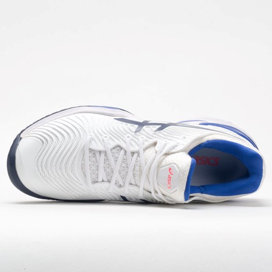 White / Lapis Lazuli Blue Orthofeet ASICS Court FF 2 Women's Tennis Shoes | YGCVH8043