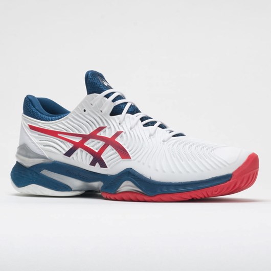 White / Mako Blue Orthofeet ASICS Court FF 2 Men's Tennis Shoes | JUOMB4857