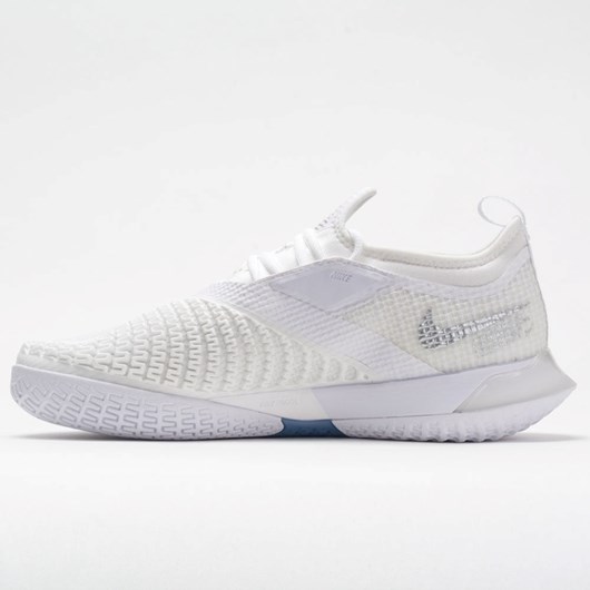 White / Metallic Silver / Grey Fog Orthofeet Nike React Vapor NXT Women's Tennis Shoes | UXQNY8631