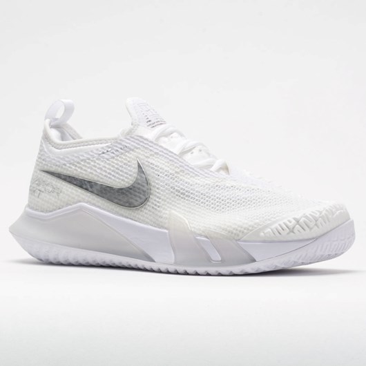 White / Metallic Silver / Grey Fog Orthofeet Nike React Vapor NXT Women's Tennis Shoes | UXQNY8631