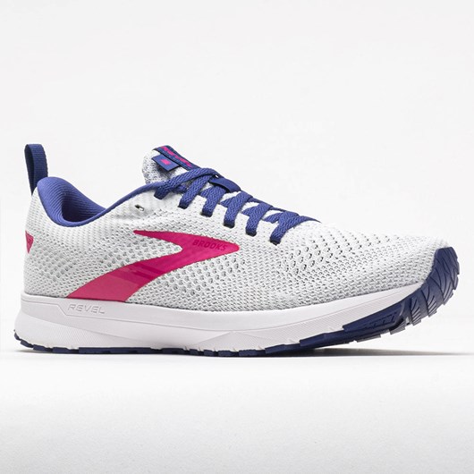 White / Navy / Pink Orthofeet Brooks Revel 5 Women's Running Shoes | YNCOK1587