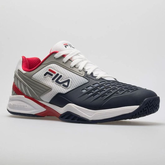 White / Navy / Red Orthofeet Fila Axilus 2 Energized Men's Tennis Shoes | CBHQO0914