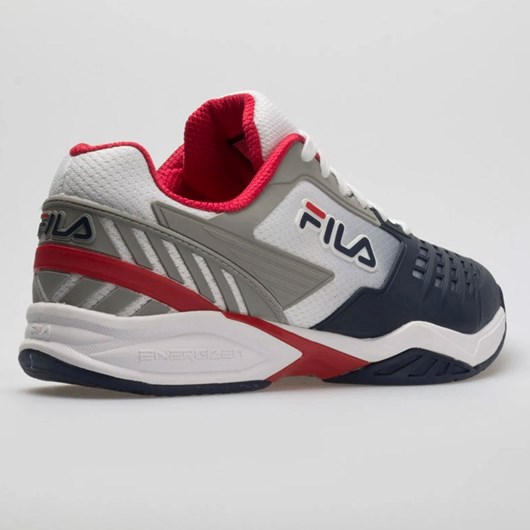 White / Navy / Red Orthofeet Fila Axilus 2 Energized Men's Tennis Shoes | CBHQO0914