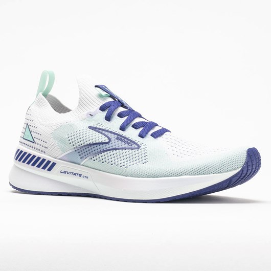 White / Navy / Yucca Orthofeet Brooks Levitate Stealthfit GTS 5 Women's Running Shoes | ZVWGL3678