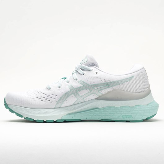 White / Oasis Green Orthofeet ASICS GEL-Kayano 28 Women's Running Shoes | EMUSG4970