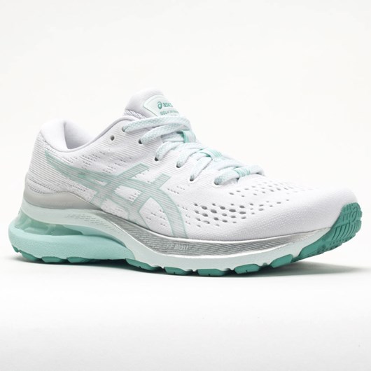 White / Oasis Green Orthofeet ASICS GEL-Kayano 28 Women's Running Shoes | EMUSG4970