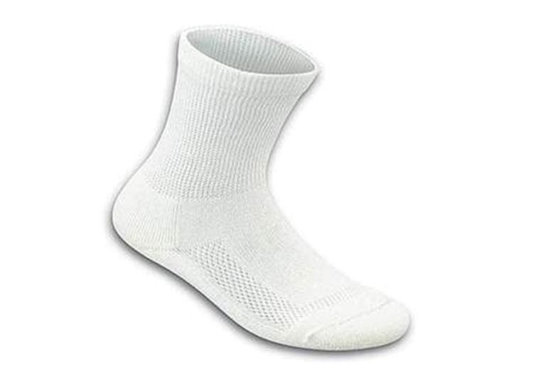 White Orthofeet Diabetic Crew Bamboo BioSoft White Unisex Socks | SNEPY8659