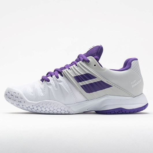 White / Purple Orthofeet Babolat Propulse Fury Women's Tennis Shoes | NOVLJ7502