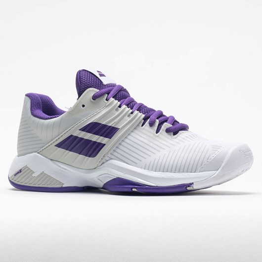 White / Purple Orthofeet Babolat Propulse Fury Women's Tennis Shoes | NOVLJ7502