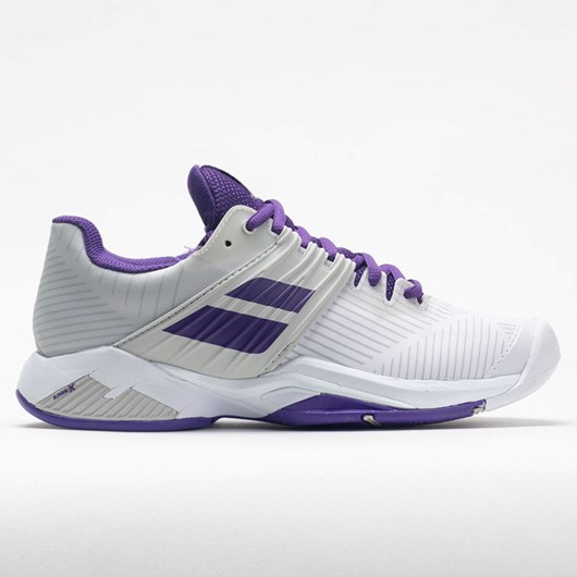 White / Purple Orthofeet Babolat Propulse Fury Women\'s Tennis Shoes | NOVLJ7502