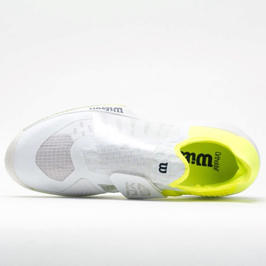 White / Safety Yellow / Soothing Sea Orthofeet Wilson Kaos Mirage Men's Tennis Shoes | NCPKY6950