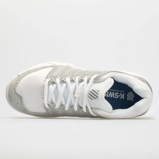 White / Silver Orthofeet K-Swiss Hypercourt Express Women's Tennis Shoes | FLDVQ4750