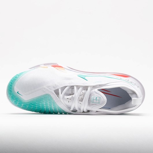 White / Washed Teal / Habanero Red Orthofeet Nike React Vapor NXT Women's Tennis Shoes | BCNZT2170