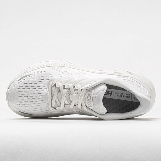 White / White Orthofeet Hoka One One Clifton 8 Women's Running Shoes | EOUTY8279