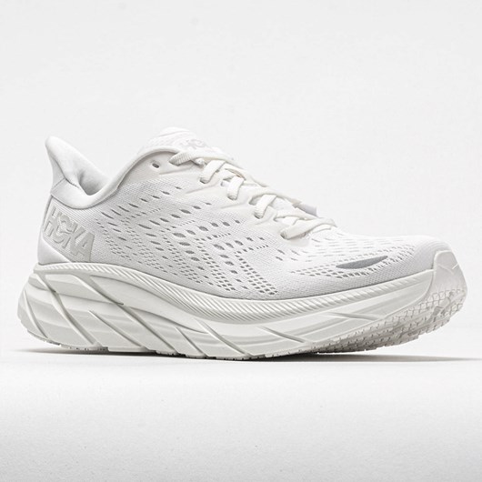 White / White Orthofeet Hoka One One Clifton 8 Women's Running Shoes | EOUTY8279