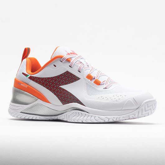 White / / Fiery Red Orthofeet Diadora Blushield Torneo AG Women's Tennis Shoes | VOIYQ2908