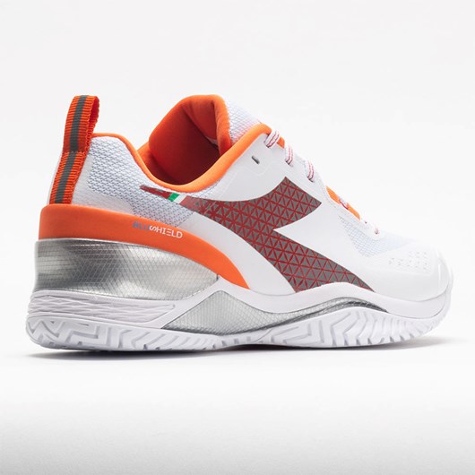 White / / Fiery Red Orthofeet Diadora Blushield Torneo AG Women's Tennis Shoes | VOIYQ2908