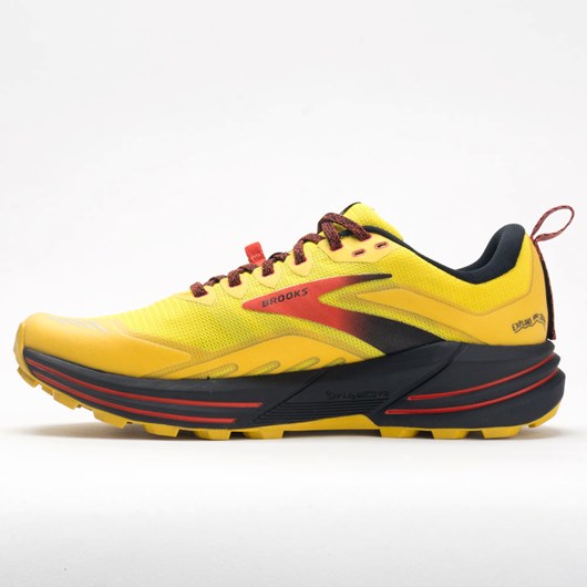 Yellow / Black / Grenadine Orthofeet Brooks Cascadia 16 Men's Trail Running Shoes | MOHPR5217