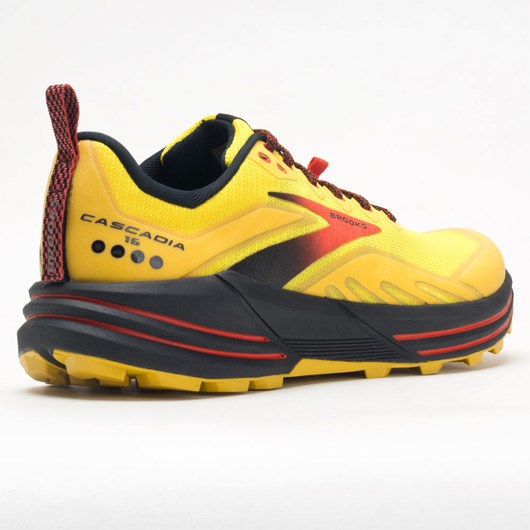 Yellow / Black / Grenadine Orthofeet Brooks Cascadia 16 Men's Trail Running Shoes | MOHPR5217