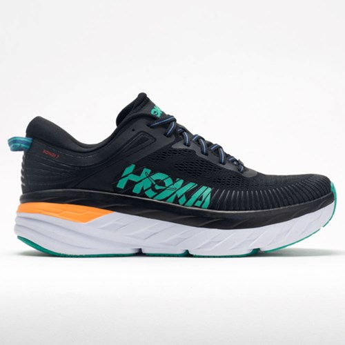 Black / Atlantis Orthofeet Hoka One One Bondi 7 Men's Running Shoes | FZAJX6731