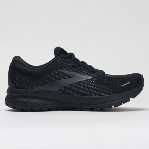 Black / Black Orthofeet Brooks Ghost 13 Men's Running Shoes | QEICH9674