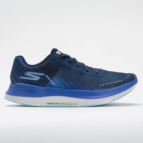 Black / Blue Orthofeet Skechers GOrun Razor Excess Women's Running Shoes | VJTUB4708