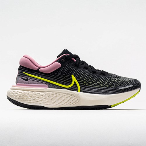 Black / Cyber Elemental Pink Orthofeet Nike ZoomX Invincible Run Flyknit Women's Running Shoes | MGCSO0243