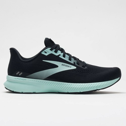 Black / Ebony / Blue Tint Orthofeet Brooks Launch 8 Women's Running Shoes | JPGDN4187