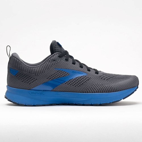 Black / Gray / Blue Orthofeet Brooks Revel 5 Men's Running Shoes | PTCSA9871