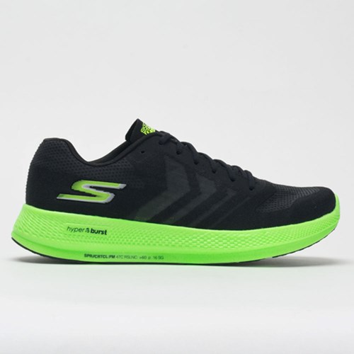 Black / Green Orthofeet Skechers GOrun Razor+ Men's Running Shoes | HWMDN6087