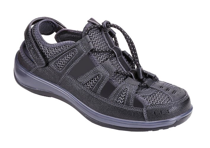 Black Orthofeet Arch Support Orthopedic Women's Sandals | ZPJHS8903