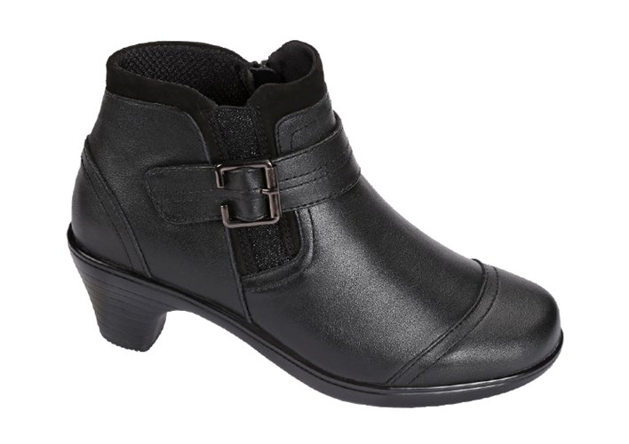 Black Orthofeet Low Heels 2" Bootie Women's Heels | KHUIC4183