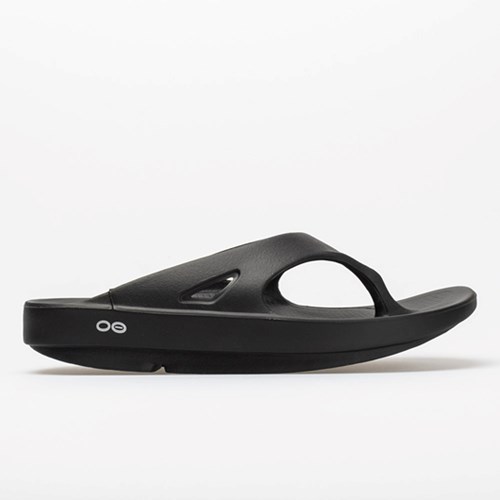 Black Orthofeet OOFOS OOriginal Men's Slide Sandals | MQRCS4519