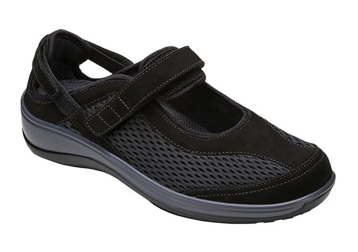 Black Orthofeet Sanibel Women's Casual Shoes | DKZGE9843