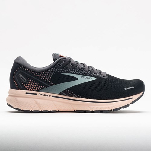 Black / Pearl / Peach Orthofeet Brooks Ghost 14 Women's Running Shoes | PADCU8167