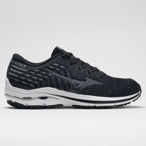 Black / Shade Orthofeet Mizuno Wave Inspire 17 Waveknit Men's Running Shoes | BLQXK2910