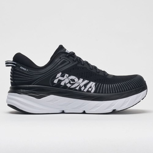 Black / White Orthofeet Hoka One One Bondi 7 Women's Running Shoes | OFTBX4795