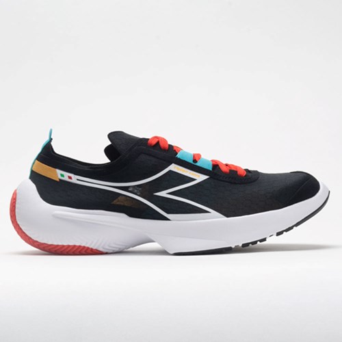 Black / White / Saffron Orthofeet Diadora Equipe Corsa Men's Running Shoes | YGQRC0714