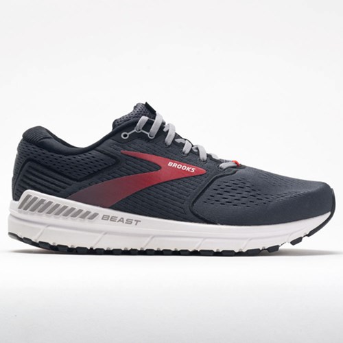 Blackened Pearl / Black / Red Orthofeet Brooks Beast 2020 Men's Running Shoes | BFEUZ3805